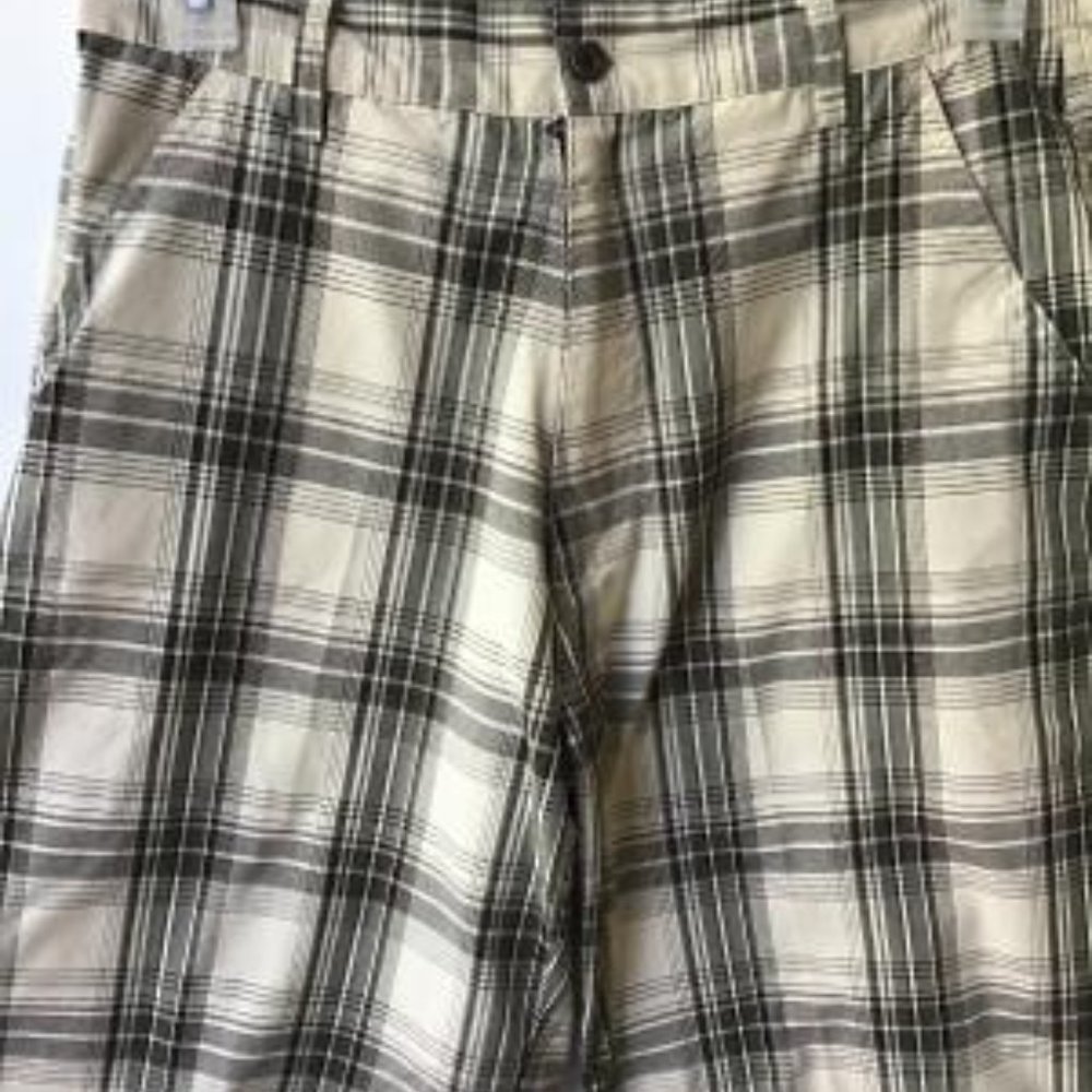Niko Men Shorts  34 Tan Plaid
